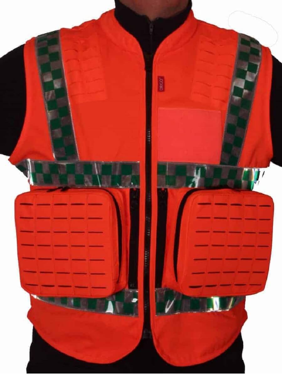 Equipment pouch, 200 mm x 180 mm, horizontal, HiVis EN 20471 orange