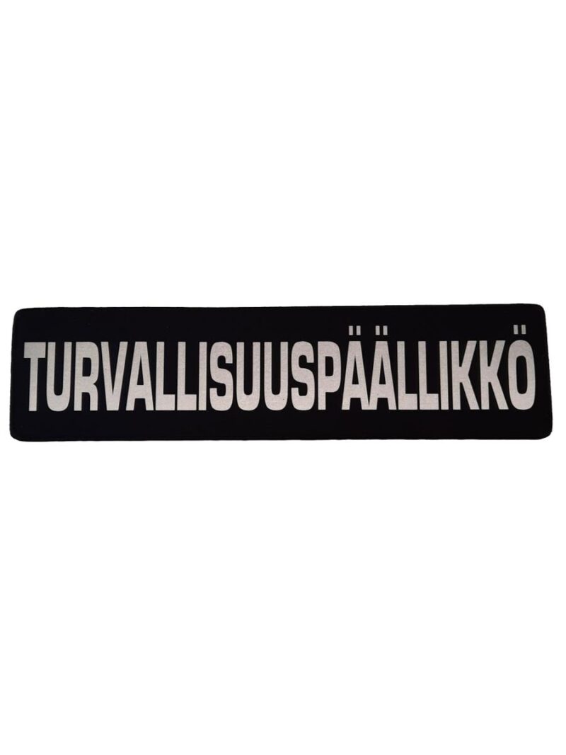 TURVALLISUUSPÄÄLLIKKÖ selkämerkki, musta, 90 x 360