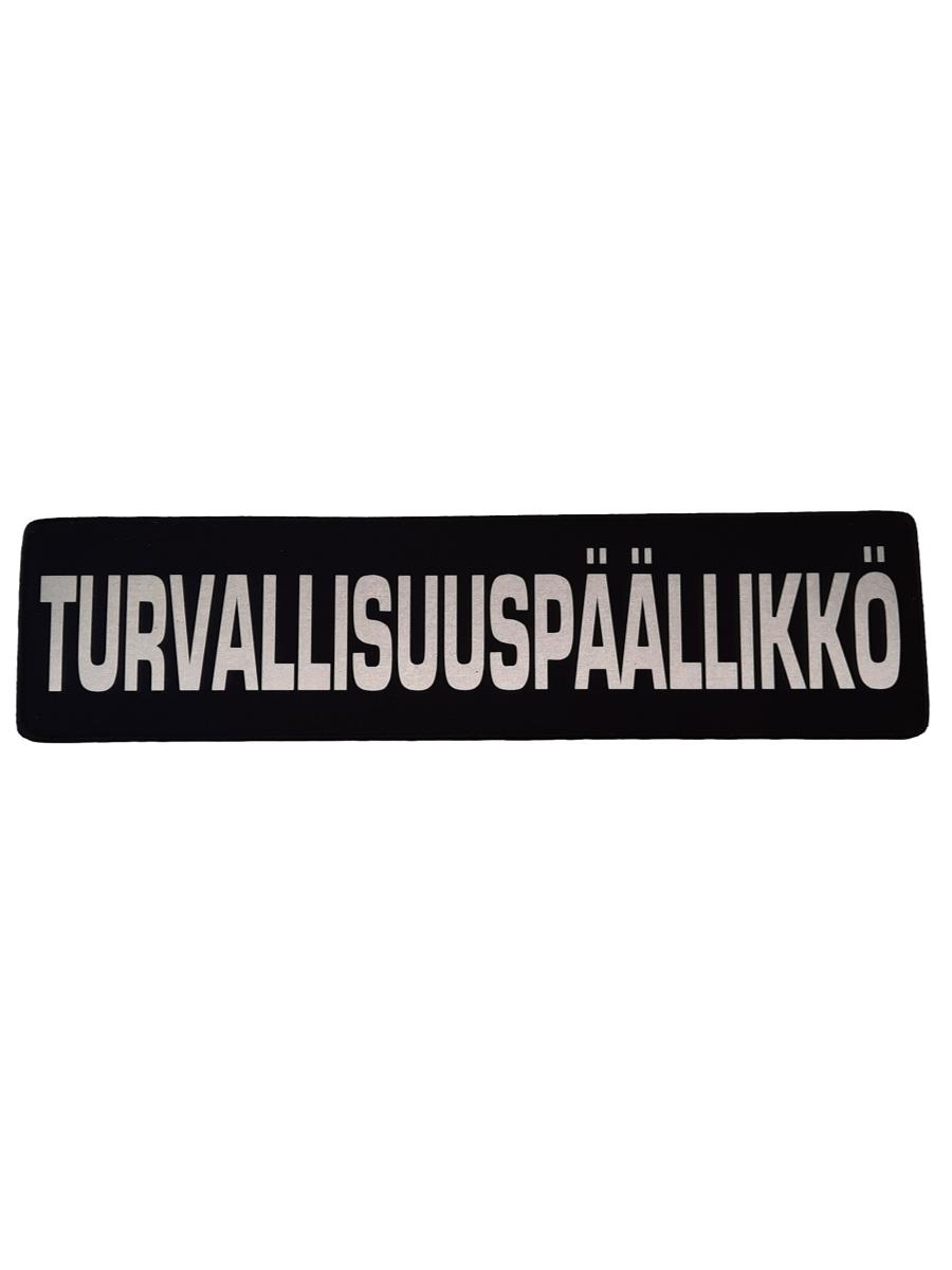 TURVALLISUUSPÄÄLLIKKÖ back mark, black