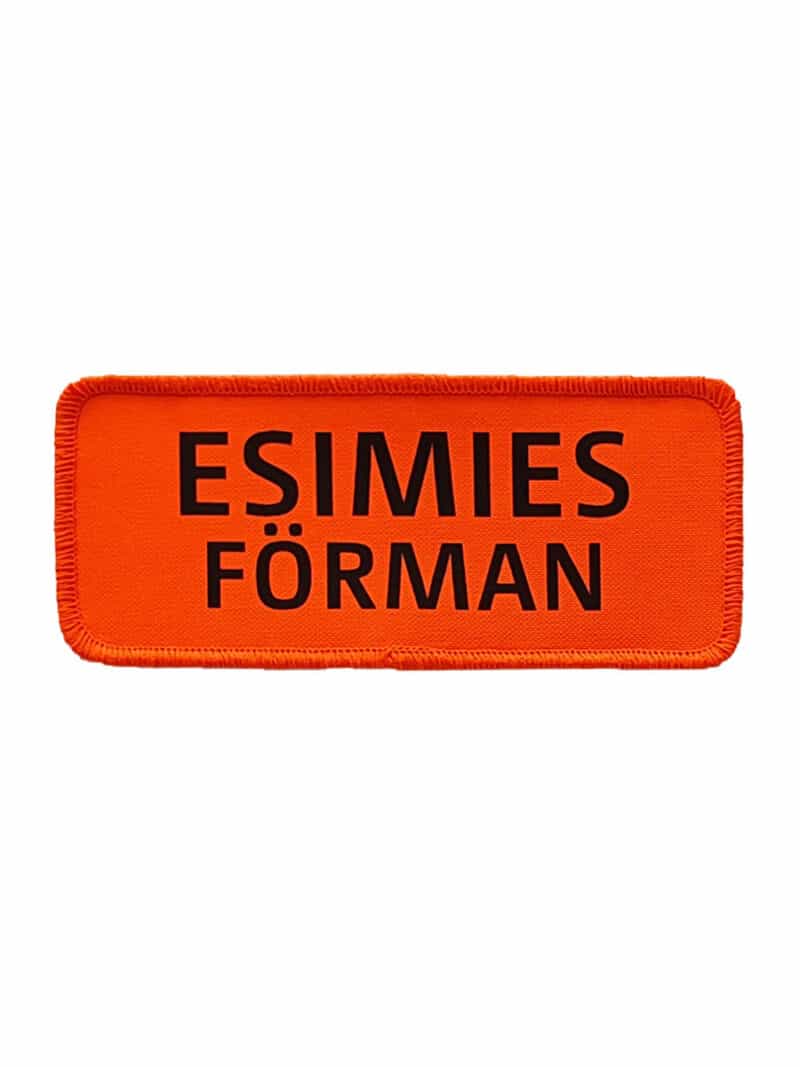 ESIMIES FÖRMAN rintamerkki oranssi