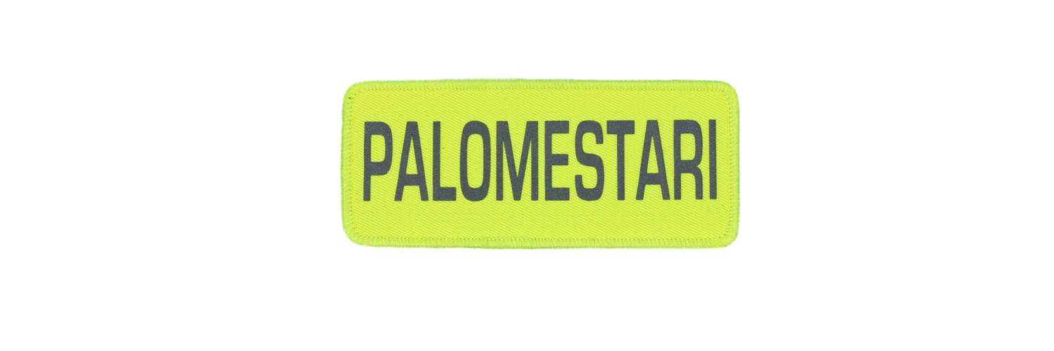 PALOMESTARI rintamerkki, keltainen