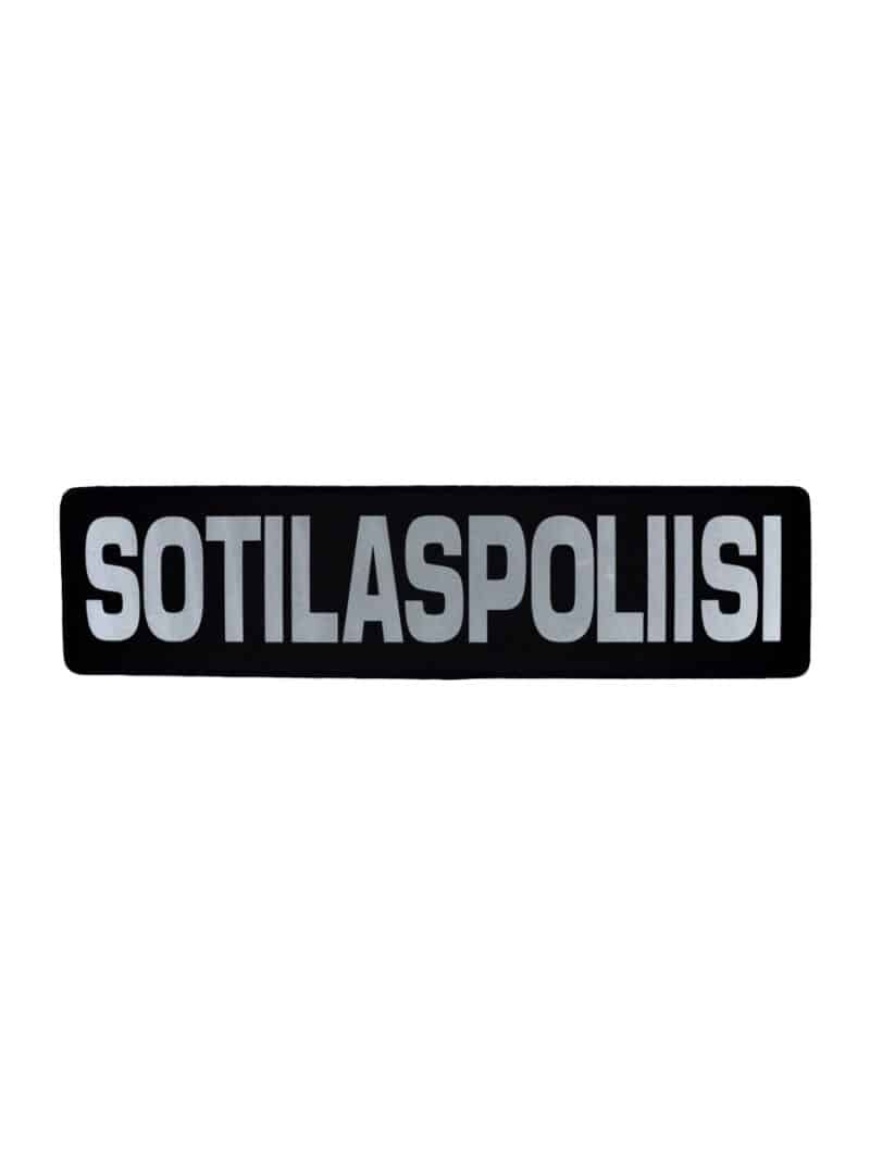 SOTILASPOLIISI selkämerkki, musta