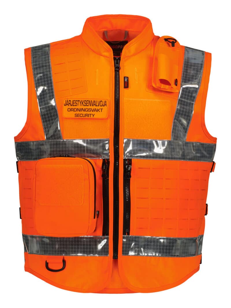 HiVis Vest EN 20471 OrangeSilver Front