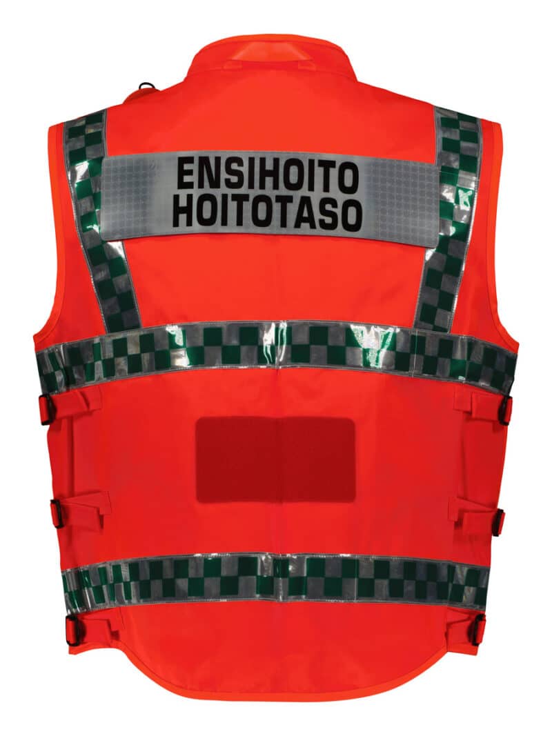 HiVis Vest EN 20471 RedGreenChecker Back