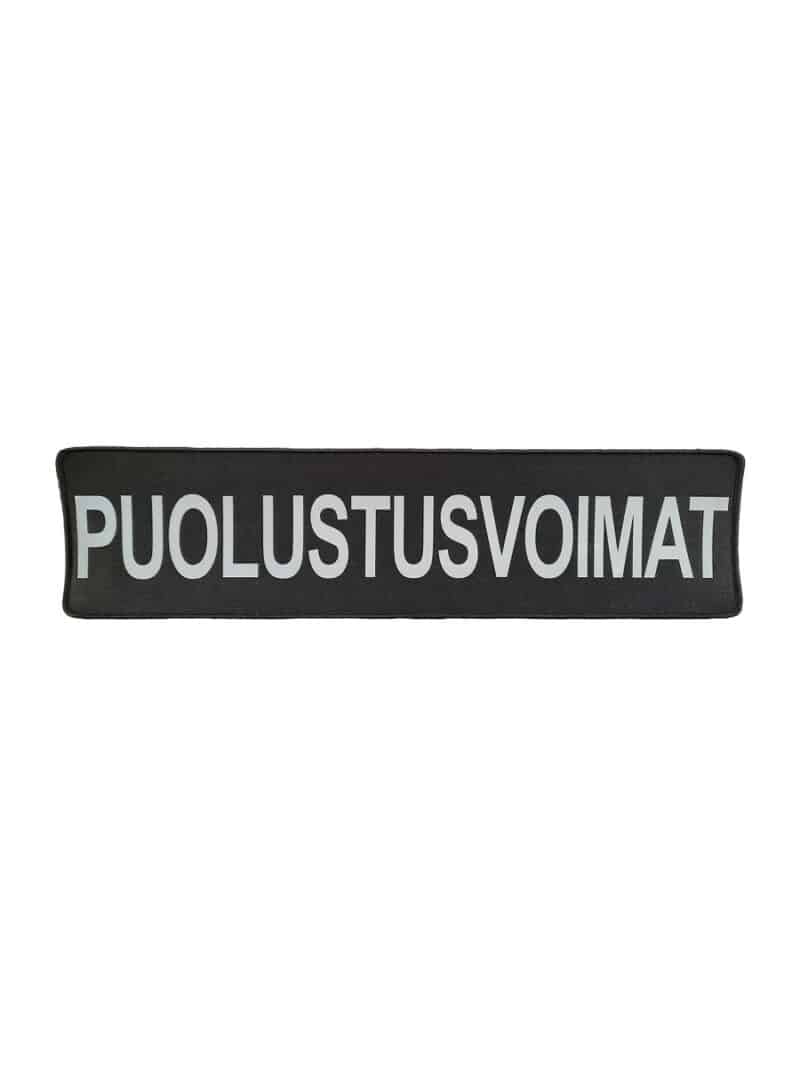 PUOLUSTUSVOIMAT selkämerkki, musta