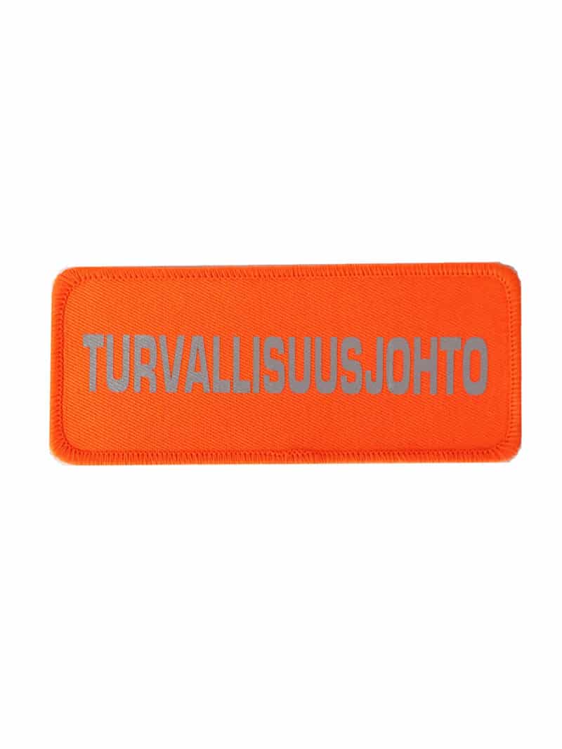 TURVALLISUUSJOHTO rintamerkki, oranssi