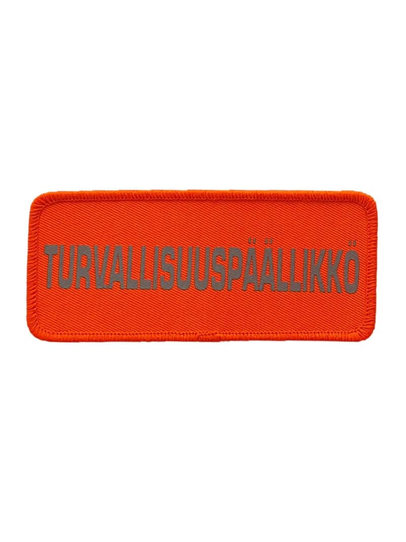 TURVALLISUUSPÄÄLLIKKÖ rintamerkki, oranssi