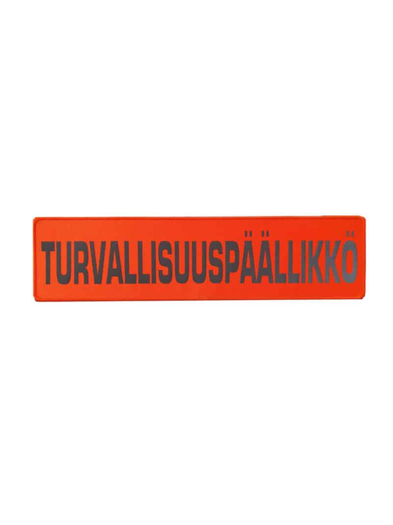 TURVALLISUUSPÄÄLLIKKÖ selkämerkki, oranssi