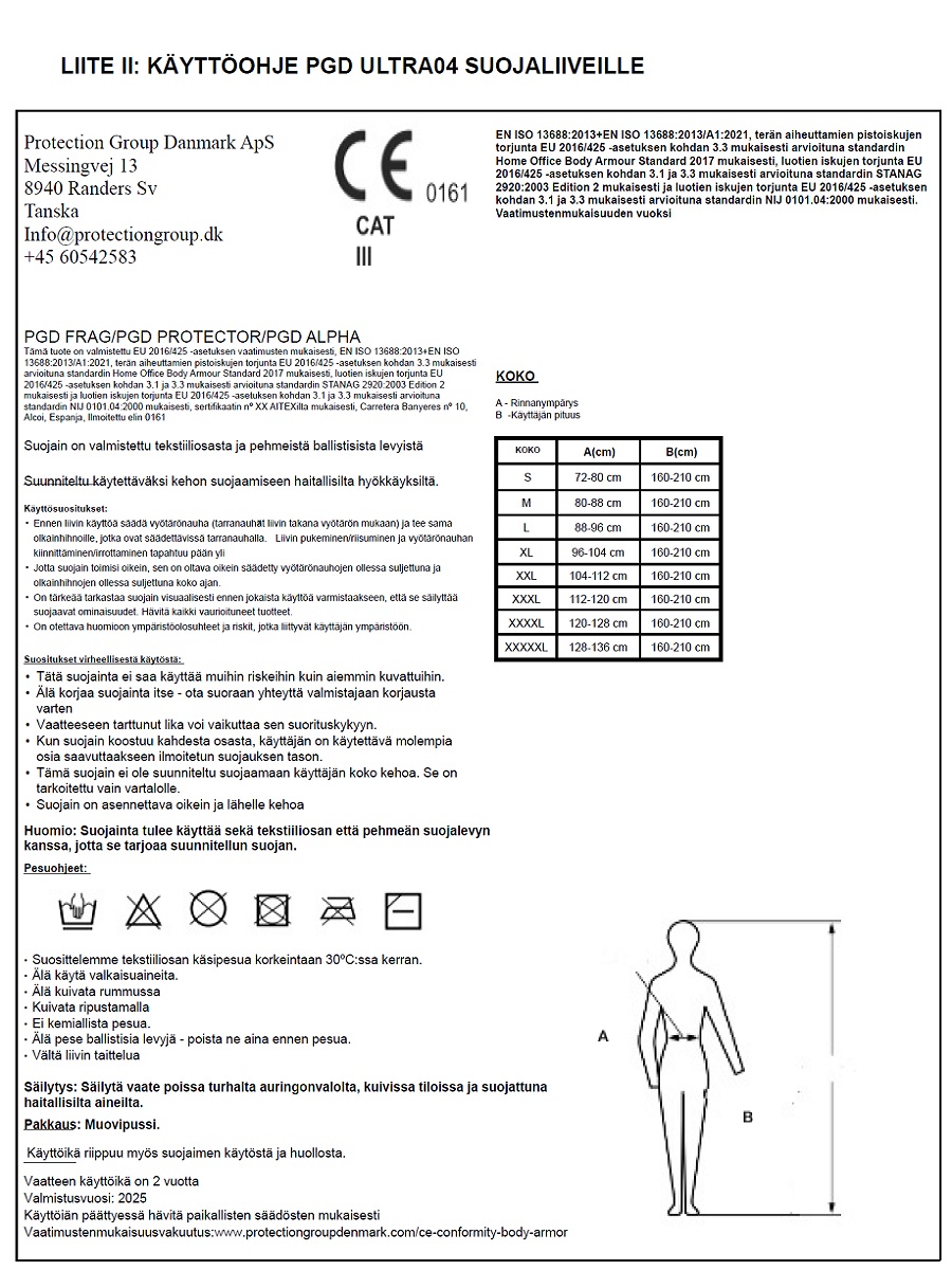 PGD FRAG taktinen luotiliivi M05